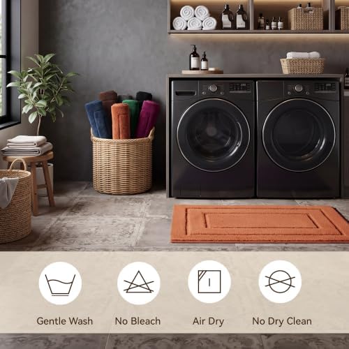 GRANNY SAYS Terracotta Bathroom Rug 24" x 36", Non-Slip Bath Mat - Image 6
