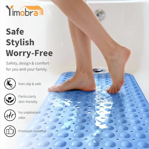 Yimobra Non Slip Bath Mat for Tub 40x16, Extra Long Bath Tub Mat - Image 5
