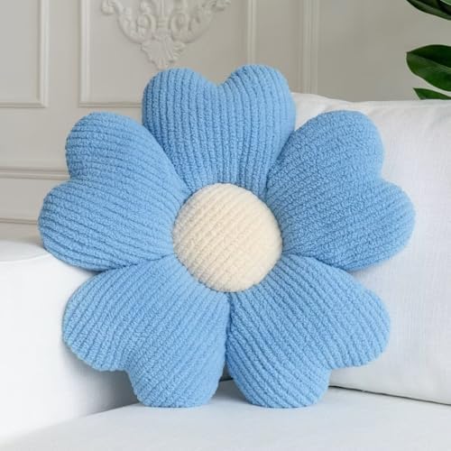 Sioloc Flower Throw Pillow, Cute Daisy Floor Seat Cushion, Aesthetic Fun by HEALTHYCOMFORTLIFE