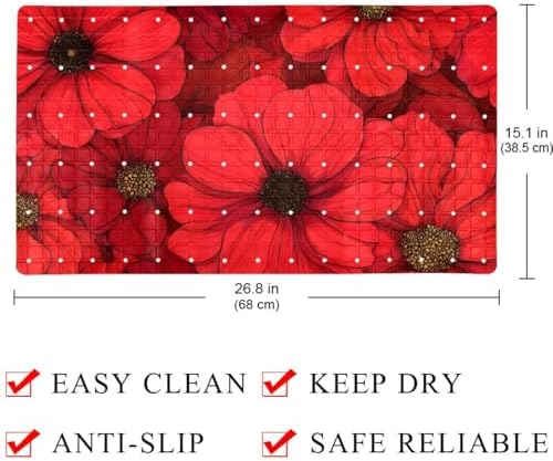 Shower Mat Non Slip, Poppies Anti Slip Bath Mat - Image 4