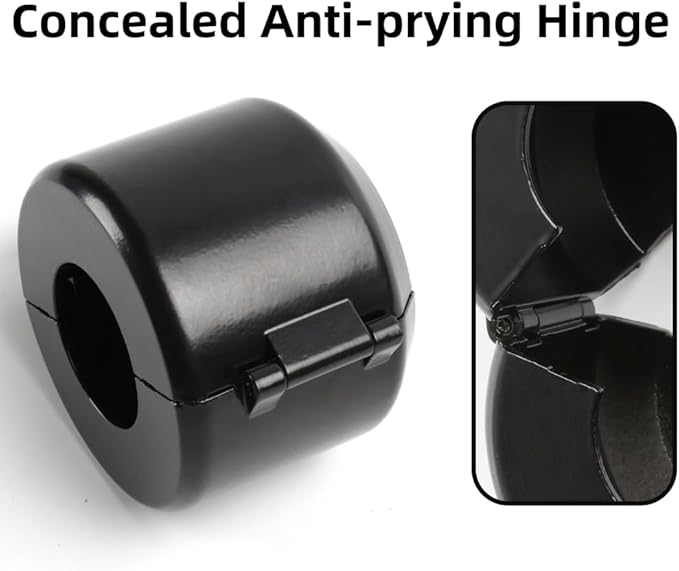 Door Knob Lockout Device Cover to Disable Doorknob/Faucet/Water Valve Hose Lock Door Handle Temporary Lock for Bedroom Door from Outside Handle Without Drilling (2, Black)