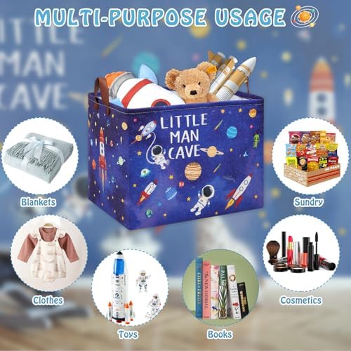 Astronaut Nursery Basket Laundry Hamper, Space Storage Basket - Image 5