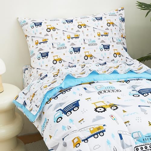 Lasoftan Cars Toddler Bedding Set, 4-Piece Bed-in-a-Bag Comforter Set - Image 6
