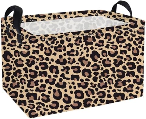 Essme Rectangular Leopard Print Baskets, Cute Basket by ESSME