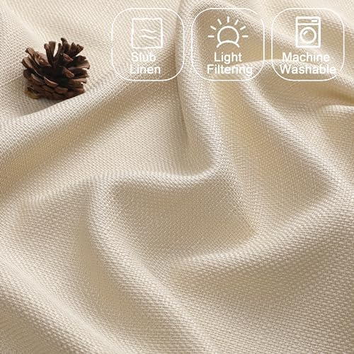 Chyhomenyc Valance for Windows, Light Filtering Faux Linen Solid Short Curtain - Image 3