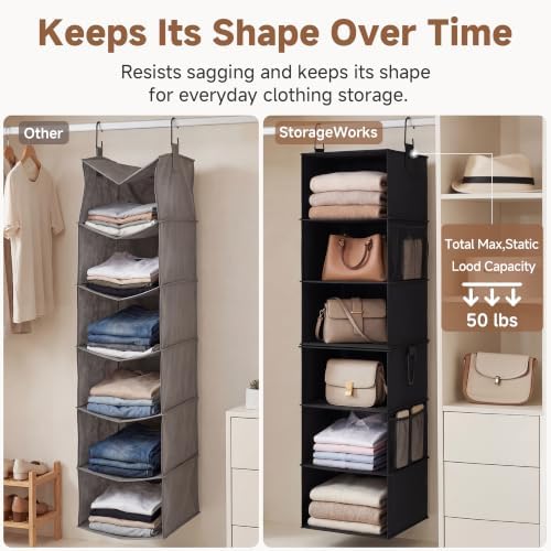 StorageWorks Hanging Closet Organizer, 6-Shelf - Image 6