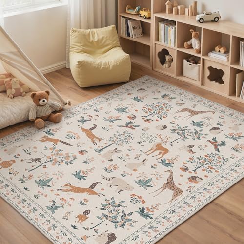 BESBLEE 3X5 Area Rug for Bedroom, Washable Animal Non Slip by BESBLEE