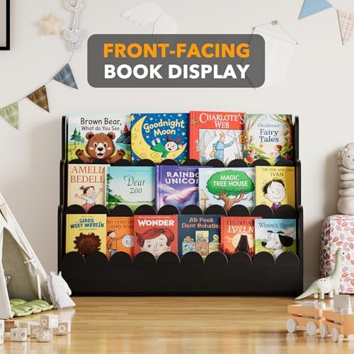 SpaceAid 3-Tier Scalloped Bookshelf, Montessori Bookcase - Image 5