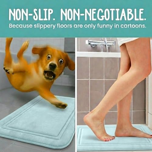 ITSOFT Memory Foam Bath Mat 59x23, Non Slip, Machine Washable, Quick Dry & - Image 5