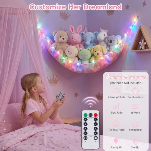 Stuffed Animals Hammock with Remote Control Toy Net Room Decor Storage - Image 3