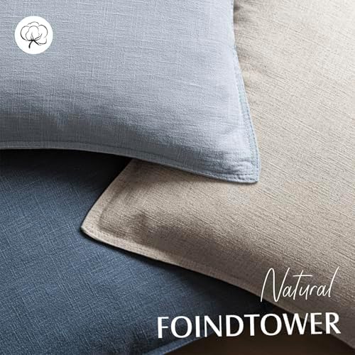Foindtower Decorative Linen Lumbar Throw Pillow Covers 12x20 Inch Sky Blue - Image 4
