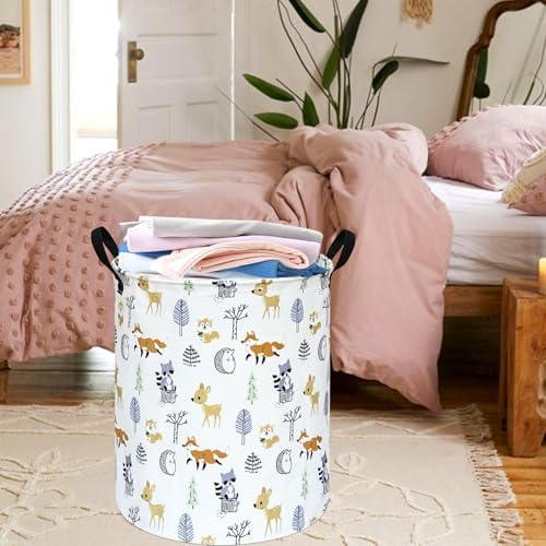 Round Laundry Basket Storage Bins Nursery Hamper Gift Baskets - Image 5