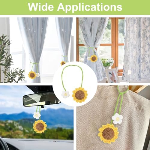 Sunflower Curtain Tieback 2Pcs Window Drape Rope Holdbacks - Image 7