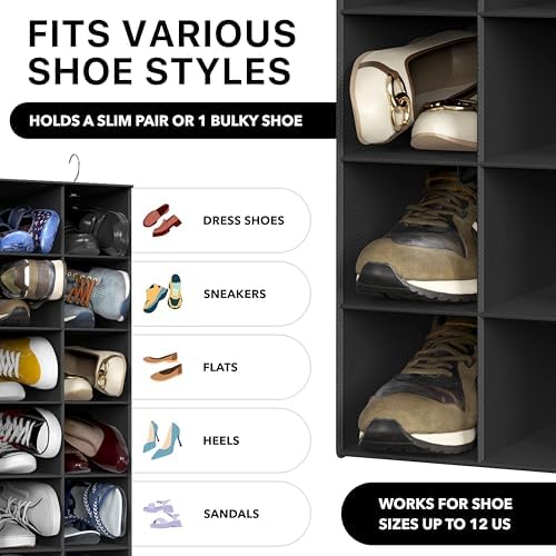 Simple Houseware 20 Section Shelves Hanging Shoes Organizer - Image 4