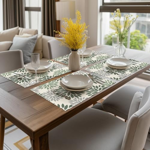 Artoid Mode Floral Vinyl Placemats Set of 4, 12x18 Inch Thanksgiving Washable - Image 5