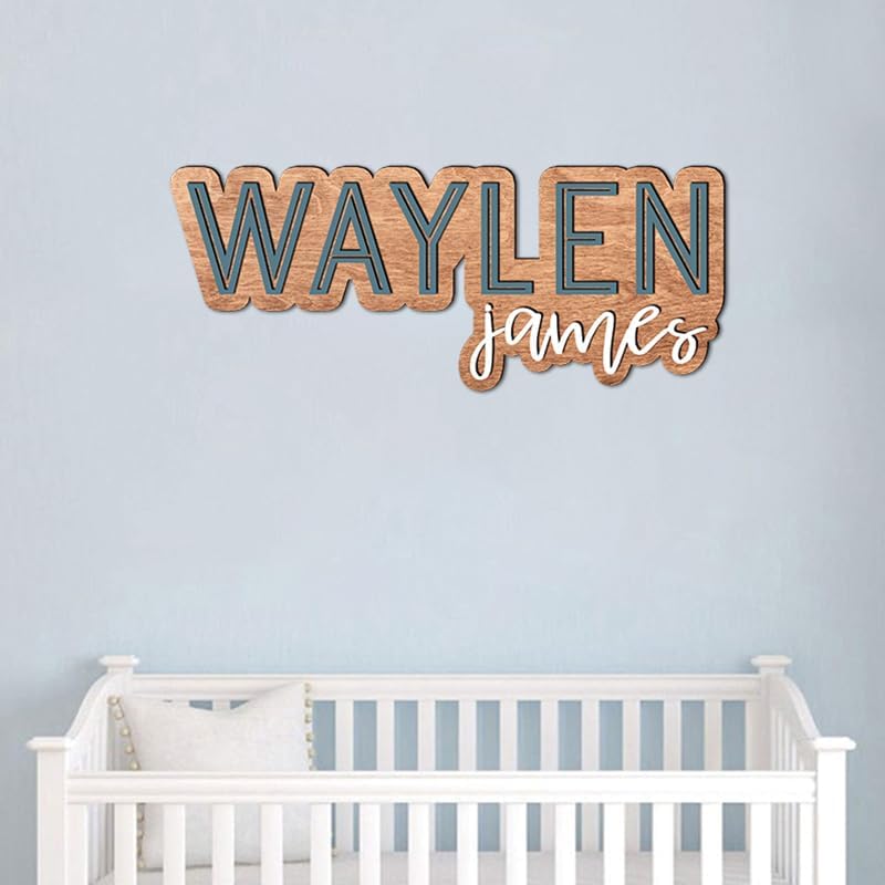 Personalized Wooden Name sign for nursery, Custom Baby name sign, Rustic wood - Image 4