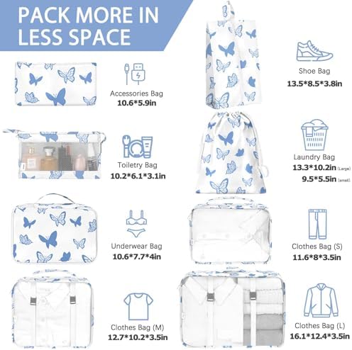 KPX 8 Set Packing Cubes for Travel, Luggage Packing Organizers Accessories - Image 2