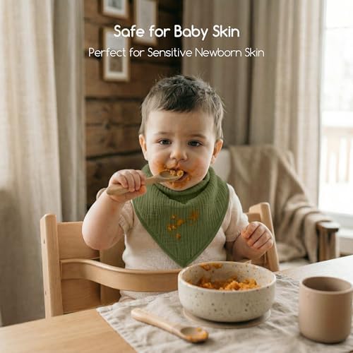 8 Pack Muslin Baby Bandana Bibs - Image 2