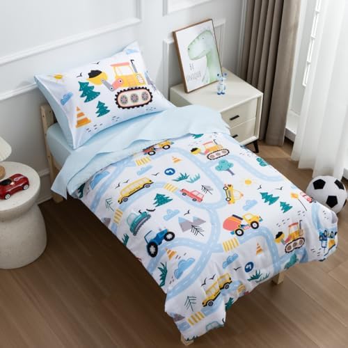 NTBED 4 Pieces Construction Toddler Bedding Set - Image 4