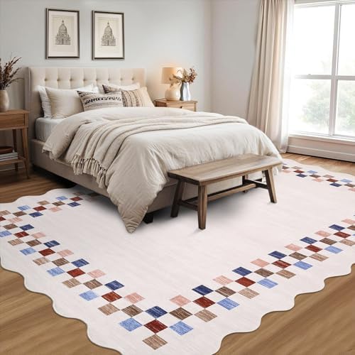 GarveeHome Small Bedroom Area Rug 3x5 Checkered Area Rug - Image 2