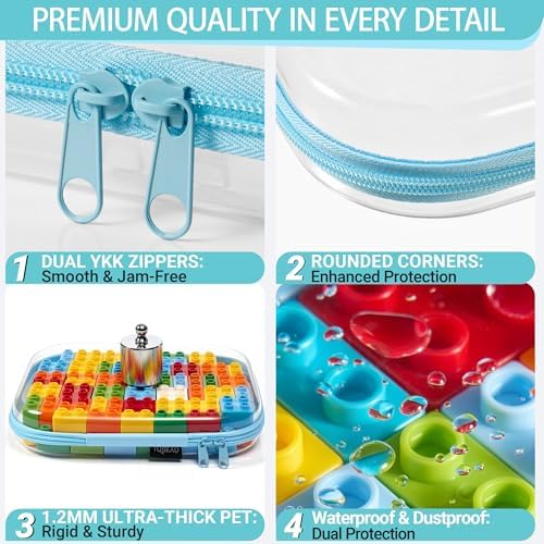 YQBRAO Clear Hard Shell Zipper Cases, 6 Multi-Size Organizers - Image 5