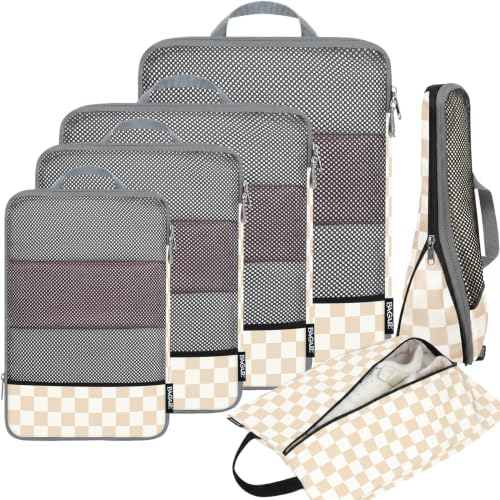 BAGAIL 4 Set/6 Set/8 Set Compression Packing Cubes Travel Accessories by BAGAIL