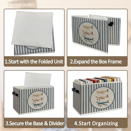Airplane Nursery Foldable Storage Bins Box - Image 5