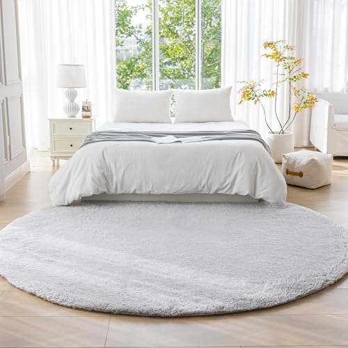 Amazon Basics Fluffy Washable Round Area Rug, Circle Shaggy Carpet - Image 2