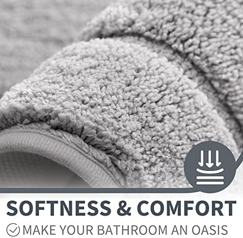 GRANNY SAYS Gray Bathroom Runner Rug 59" x 24", Soft Microfiber Bath Mat - Image 6