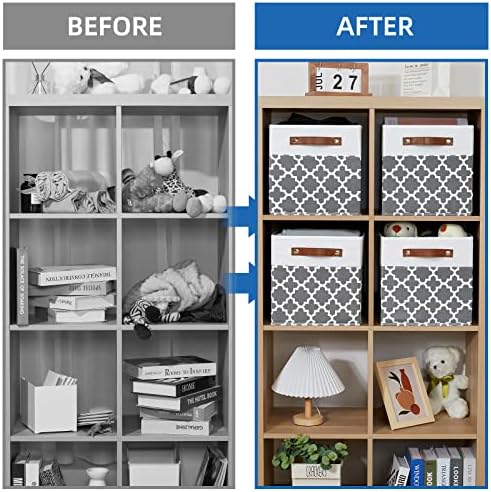 Temary 11x11x11 Cube Storage Bins Cube Organizer Bins 4 Pack Canvas Storage Bin - Image 5