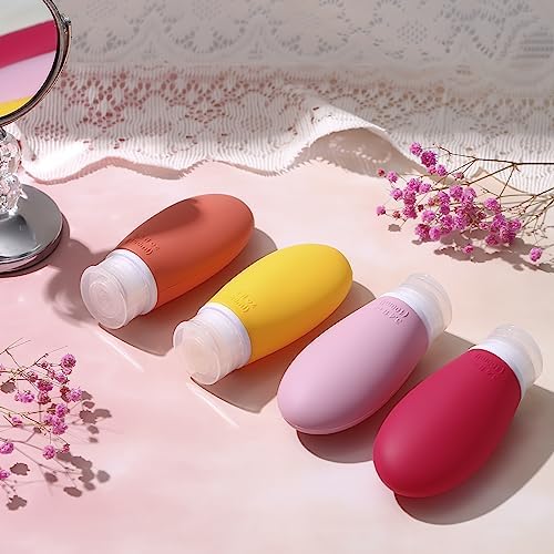 LIYUABU Leak Proof Silicone Travel Bottles, 4 Pack 3.4oz Liquid Squeezable - Image 6