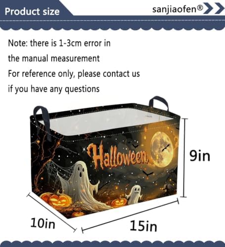 Sanjiaofeng Rectangular Halloween Ghost Storage Basket, Trick or Treat - Image 7