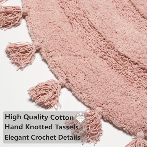 KOEXM Half Circle Boho Bathroom Rugs - Image 4