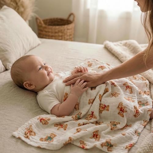 GLLQUEN BABY Receiving Blankets Muslin Swaddle Blanket - Image 2