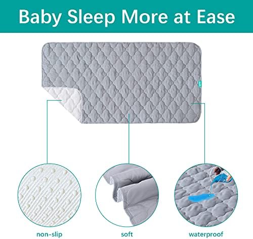 Waterproof Crib Mattress Protector 2-Pack, Non-Slip Quilted Pad - Image 2