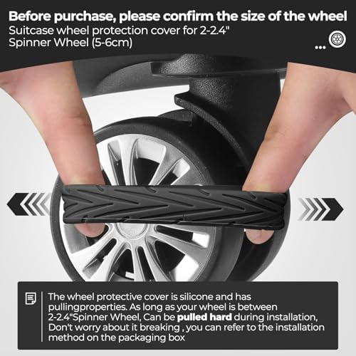 8Pcs Upgrade Luggage Wheel Covers, Travel Accessories - Image 3