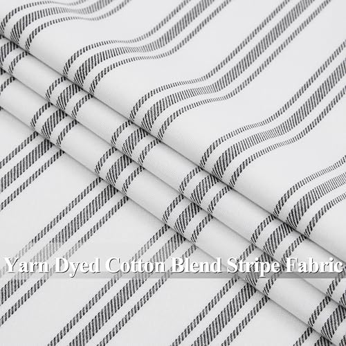 ZJDECOR Cotton Blend Full Blackout Black Striped Curtains - Image 5