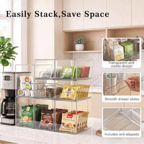 Clear Stackable Storage Drawers: Acrylic Organizer Bins 8 Pack - Image 5