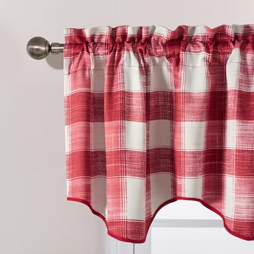 NICETOWN Christmas Red Plaid Valances - Image 3