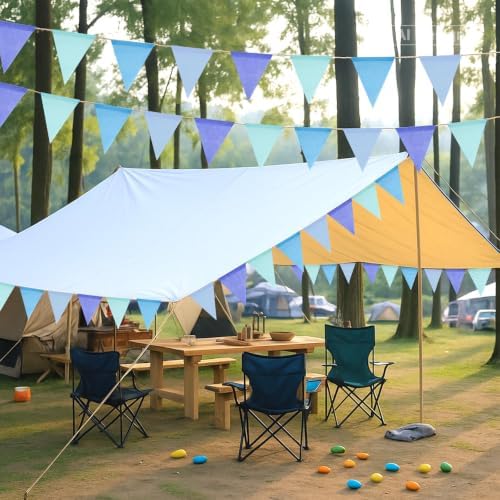 G2PLUS Pennant Banner Triangle Flag Bunting Garland Blue Banner Flags 36PCS - Image 6