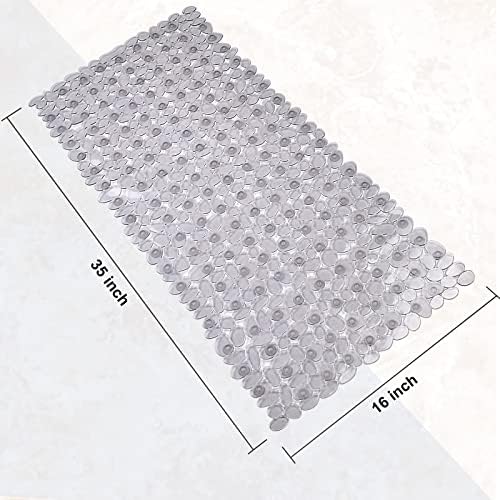 SONGZIMING Bathtub Mat Non Slip Pebble Bath Shower Mat 35"X16" - Image 3
