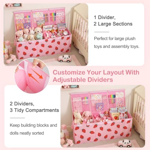 Toy Box with Adjustable Divider Large Toy Chest Storage - Image 2