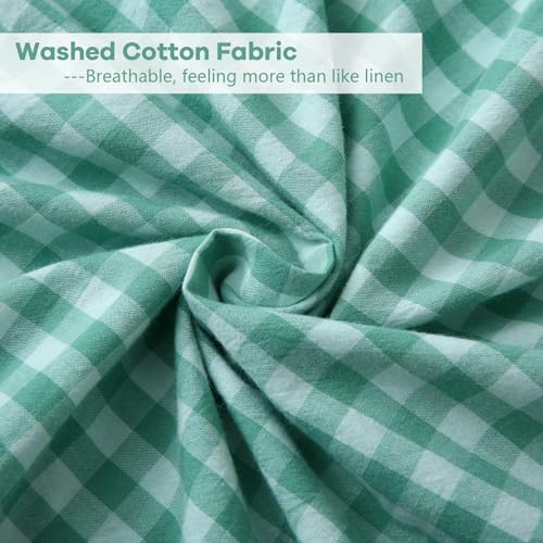 Spa Blue White Gingham Ruffle Body Pillow Cover 20"x54" - Image 6