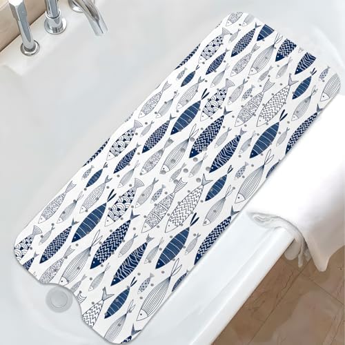 Fish Bathtub Mat Non Slip, Boho Baby Bath Mat by Unknown