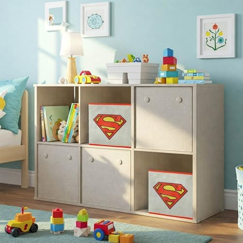 Superman Kids Storage Cubes, 2 Pack Foldable Fabric Bins - Image 5