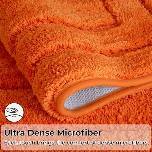 GRANNY SAYS Orange Bathroom Rugs Set 2 Piece, Soft Microfiber Bath Mats - Image 4
