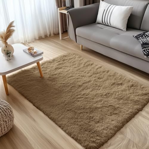 OLANLY 2x3 Machine Washable Small Bedside Rug, Soft Fluffy Shaggy Entryway - Image 7