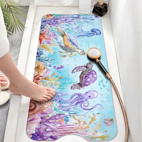 Ocean Animals Bathtub Mat Non Slip, Sea Turtle Baby Bath Mat - Image 2