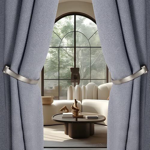Curtain Holdbacks 4pcs, Brushed Nickel Barrel Zinc Alloy Curtain Tiebacks - Image 2