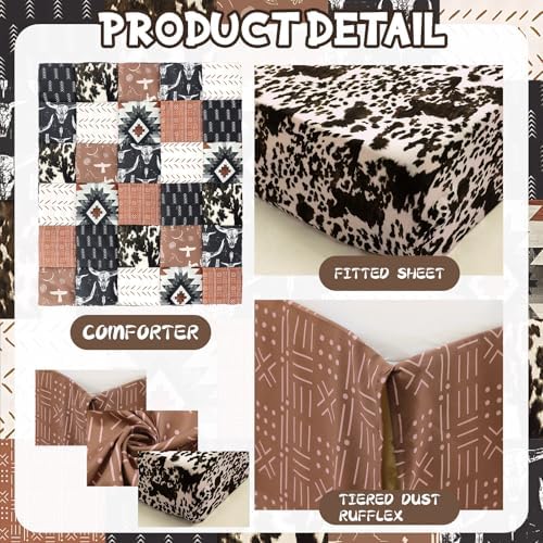 Hahafelt 3 Piece Patchwork Western Crib Bedding Set - Image 3